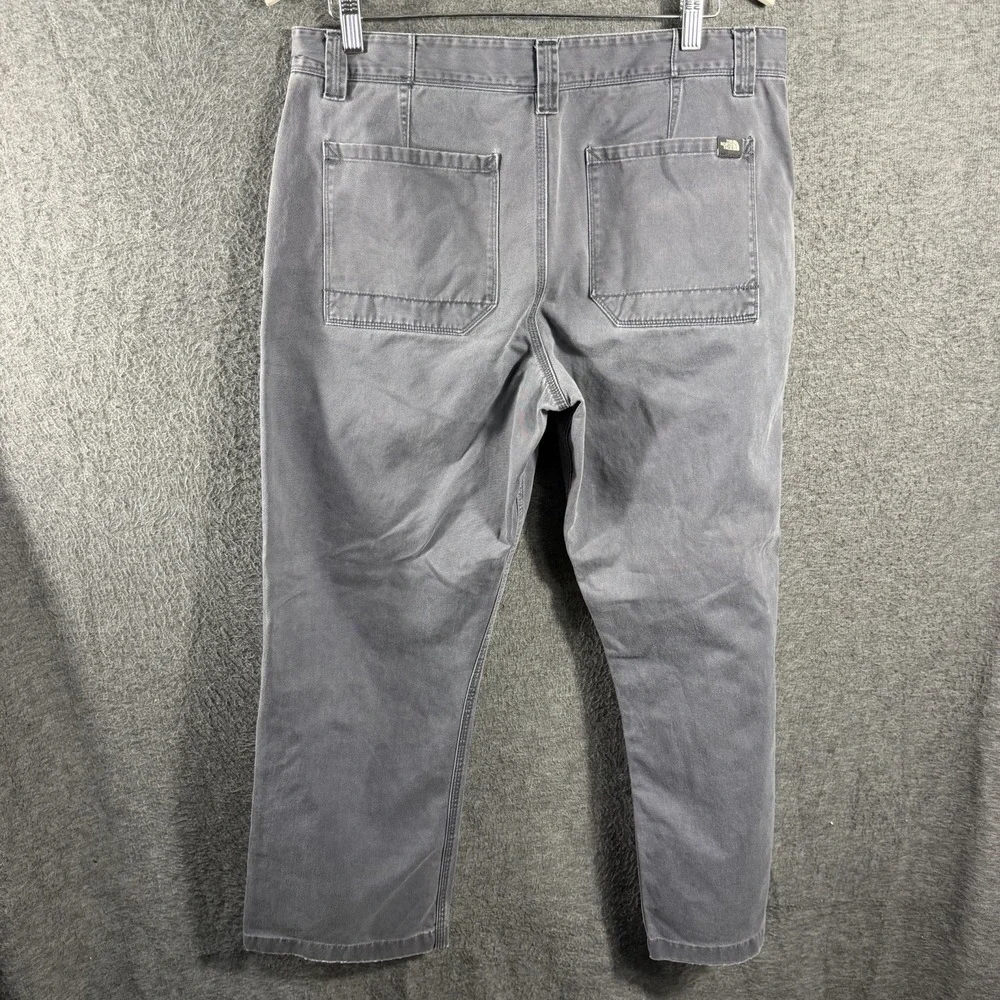 The North Face Canvas Chino Pants Mens 34x27 Gray Straight Leg Cotton Gorpcore